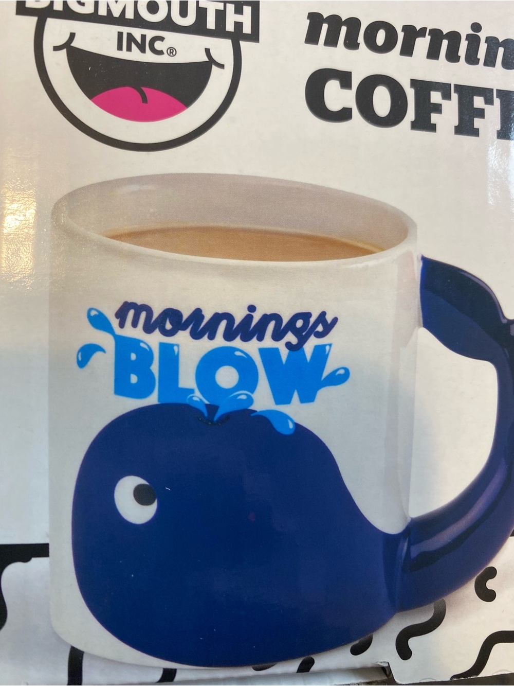 Big Mouth Inc Mornings Blow Whale Coffee Mug New In Box - Picture 5 of 5